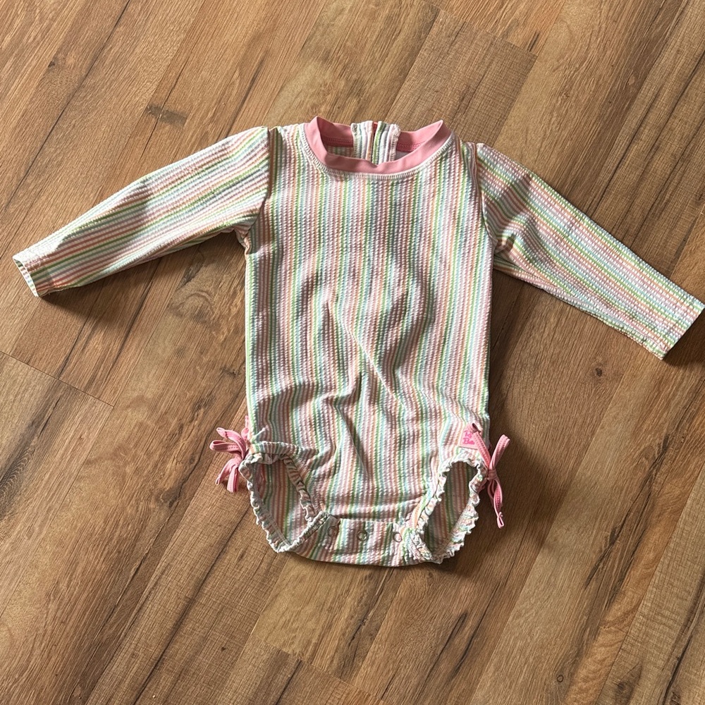 Ruffle Butts Multicolor Striped Kids One Piece